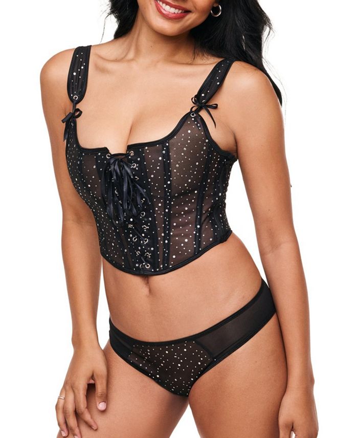 

Женский корсет с трусиками Diamond Adore Me, черный