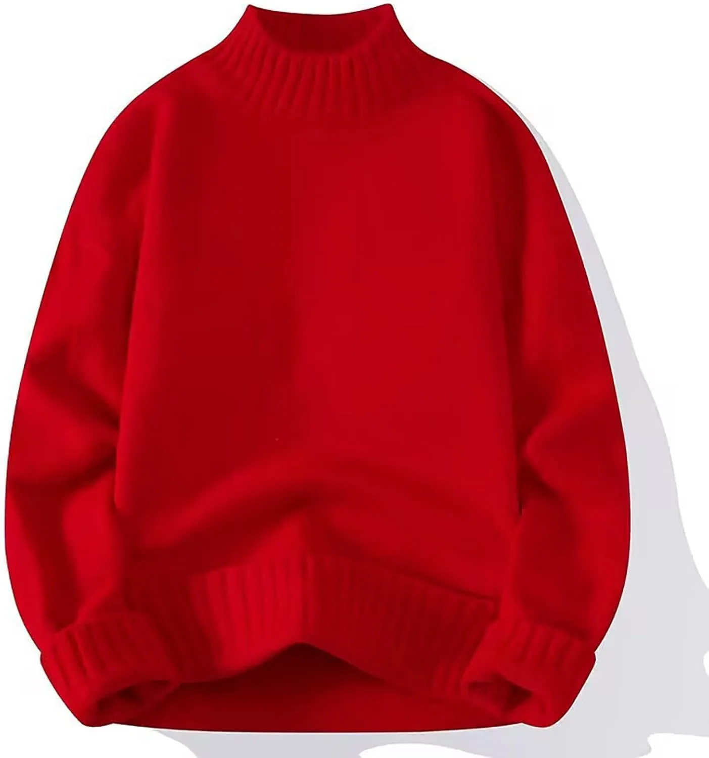 

Мужской свитер с воротником-гольф, рифленый, с длинными рукавами AQAYL