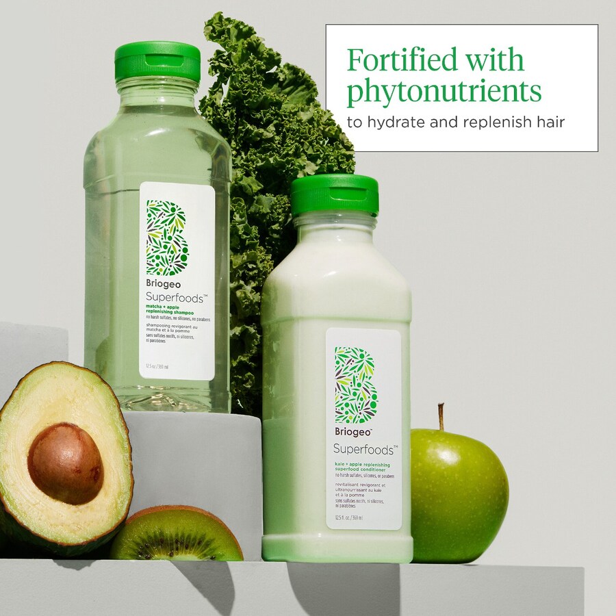 Восстанавливающий шампунь и кондиционер Superfoods с яблоком, матчей и капустой кале. Briogeo — фото 3
