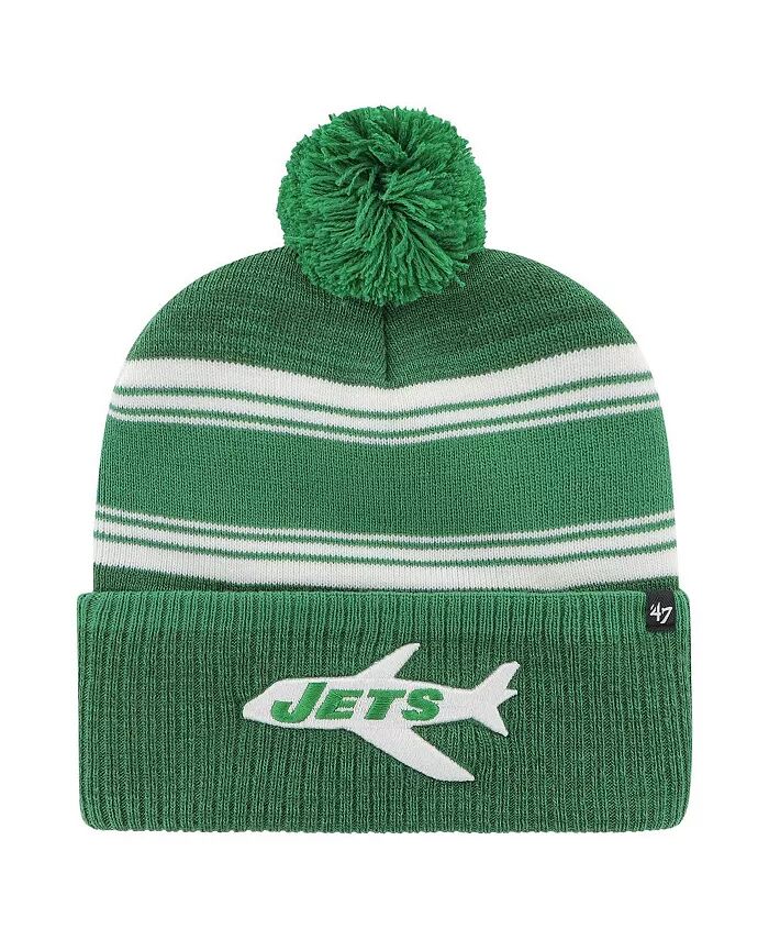 

Мужская зеленая шапка New York Jets Fadeout Cuffed Knit с помпоном '47 Brand