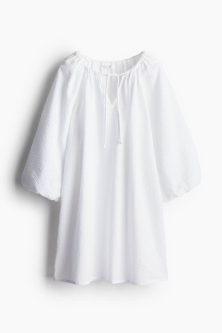 

Платье из жатого хлопка H&M, белый