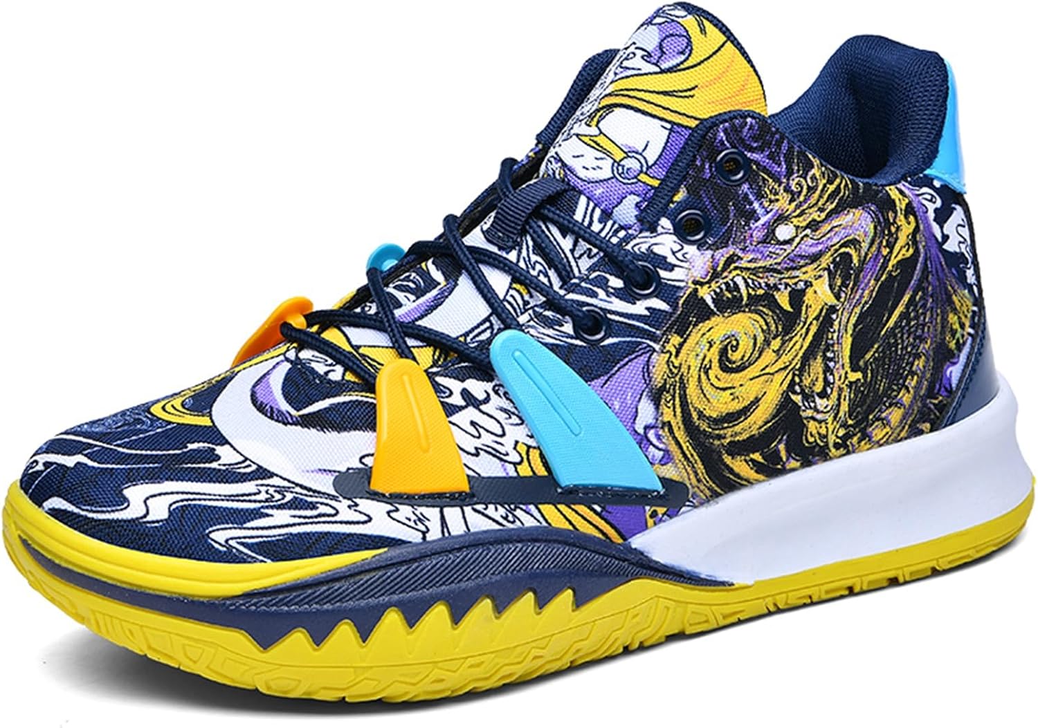 

Мужские стильные баскетбольные кроссовки с высоким верхом, сетчатые, с шнуровкой, мягкой амортизирующей подошвой и нескользящим носком, подходят для улицы, кампуса, баскетбола, бега и фитнеса Negyanme, синий