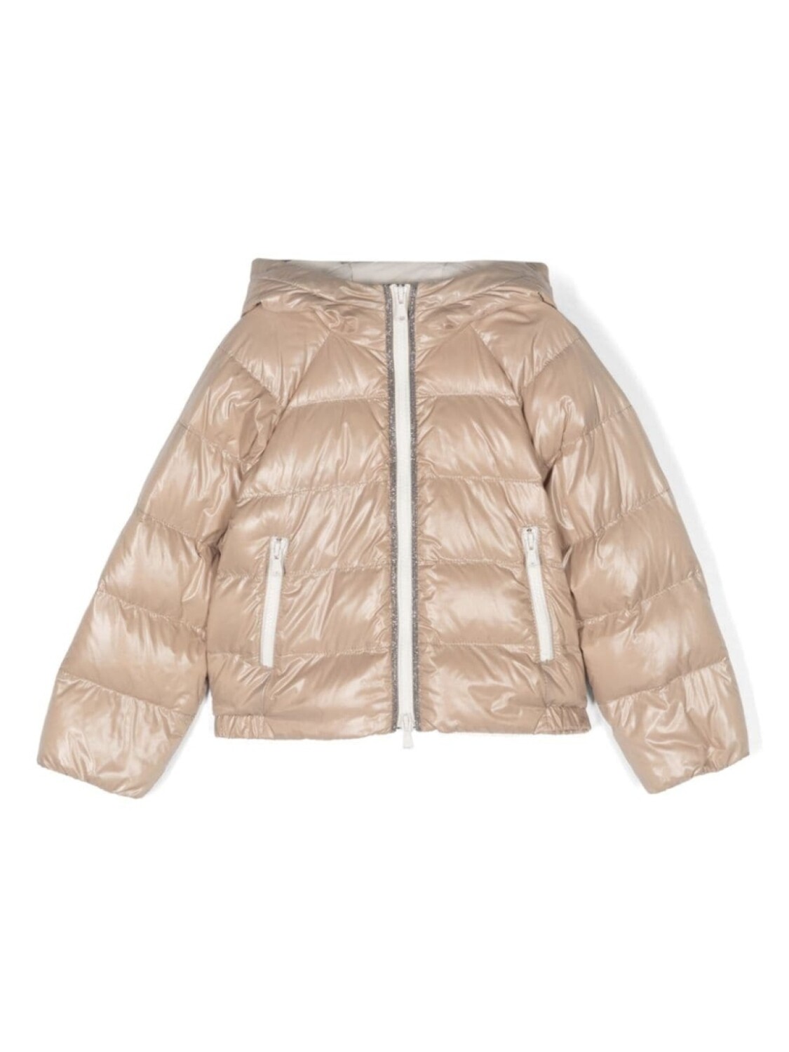 

Brunello Cucinelli Kids пуховик на молнии, нейтральный цвет