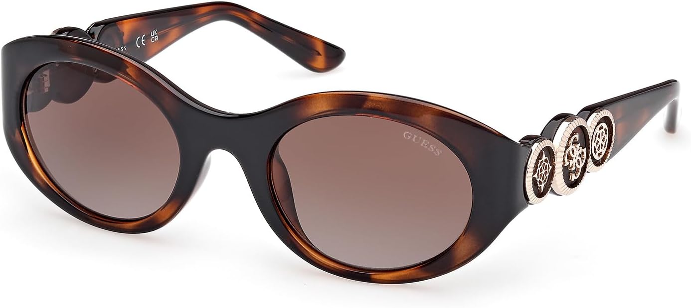 

GUESS Oval Peony пластиковые солнцезащитные очки, Dark Havana/Gradient Brn