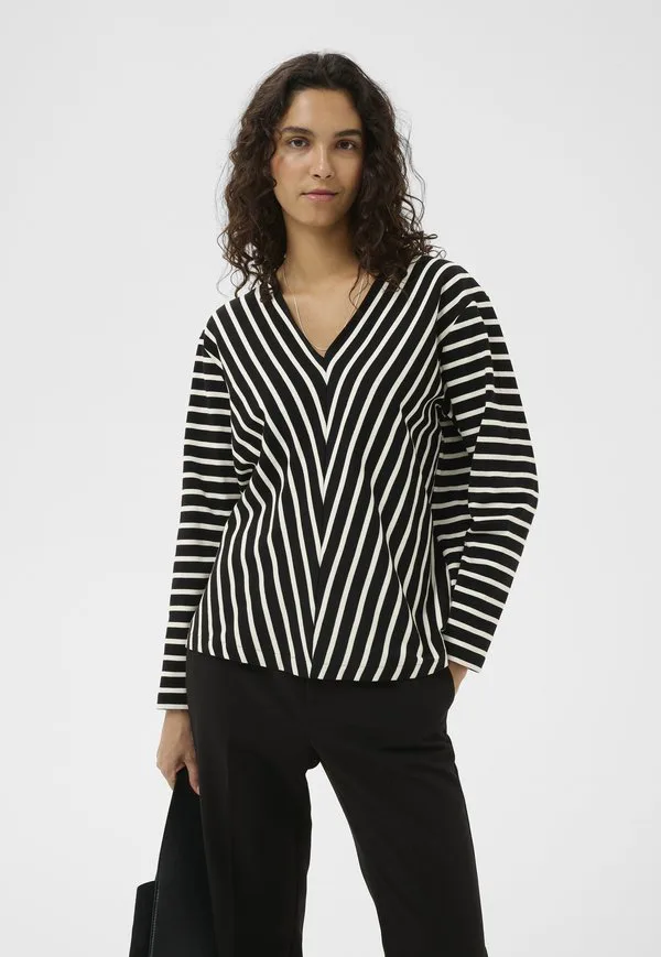 

Футболка с v-образным вырезом и длинными рукавами от dellaiw Inwear, Black Whisper White Stripe, Белый, Футболка с v-образным вырезом и длинными рукавами от dellaiw Inwear, Black Whisper White Stripe