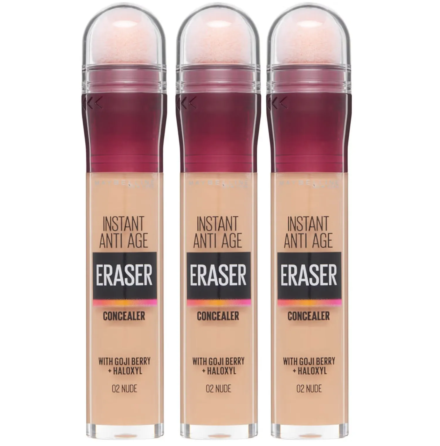 

Instant Anti-Age Eraser Eye Concealer, 3 упаковки, эксклюзивный набор Maybelline