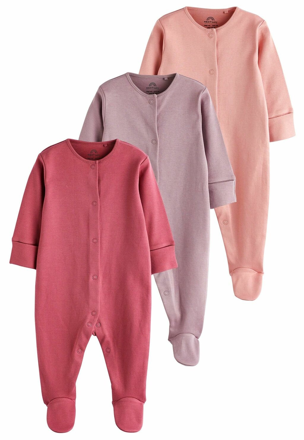 

Комбинезон 3 PACK COTTON BABY SLEEPSUITS Next, цвет pink