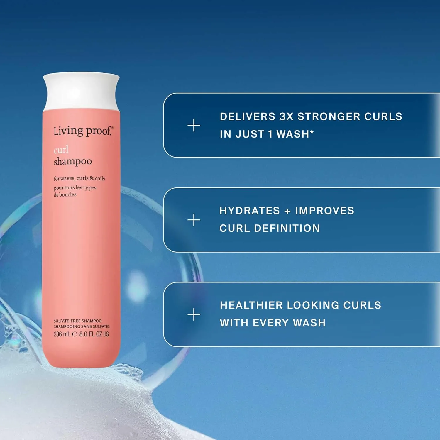 Шампунь Living Proof Curl для волнистых, кудрявых и вьющихся волос укрепляет и подчеркивает локоны. 710 мл (1 шт.) — фото 3