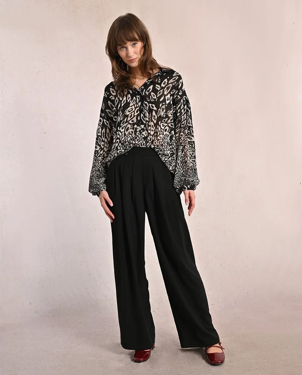 

Женские длинные брюки с широкими штанинами Molly Bracken, черный