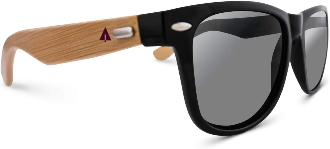 

Деревянные бамбуковые дужки для солнцезащитных очков Treehut, классический ретро-стиль, квадратные деревянные солнцезащитные очки, Black W/ Treehut Pouch