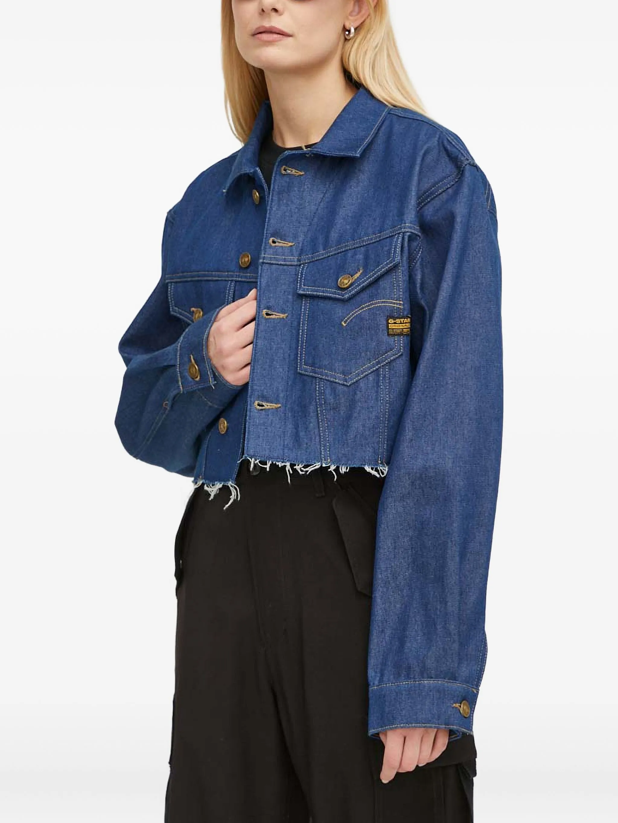 

Укороченная куртка с бахромой G-Star Raw, синий