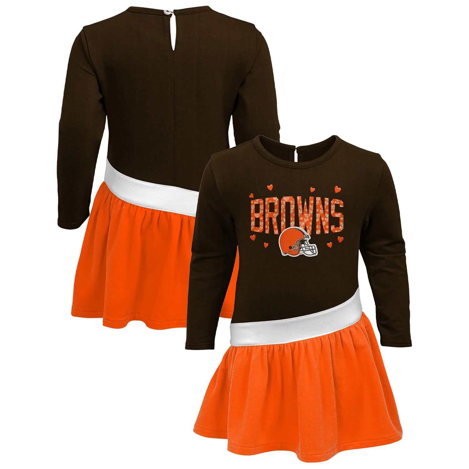 

Коричневое/оранжевое трикотажное платье для девочек Cleveland Browns Heart to Heart Tri-Blend Dress Outerstuff, Оранжевый, Коричневое/оранжевое трикотажное платье для девочек Cleveland Browns Heart to Heart Tri-Blend Dress Outerstuff