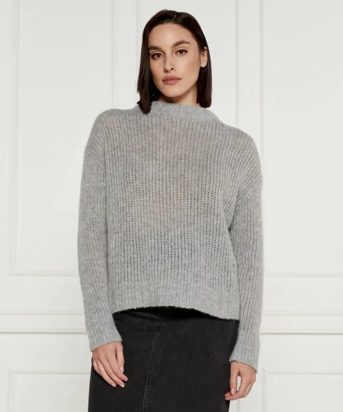 

Свободный шерстяной свитер Oversize fit Hugo, серый
