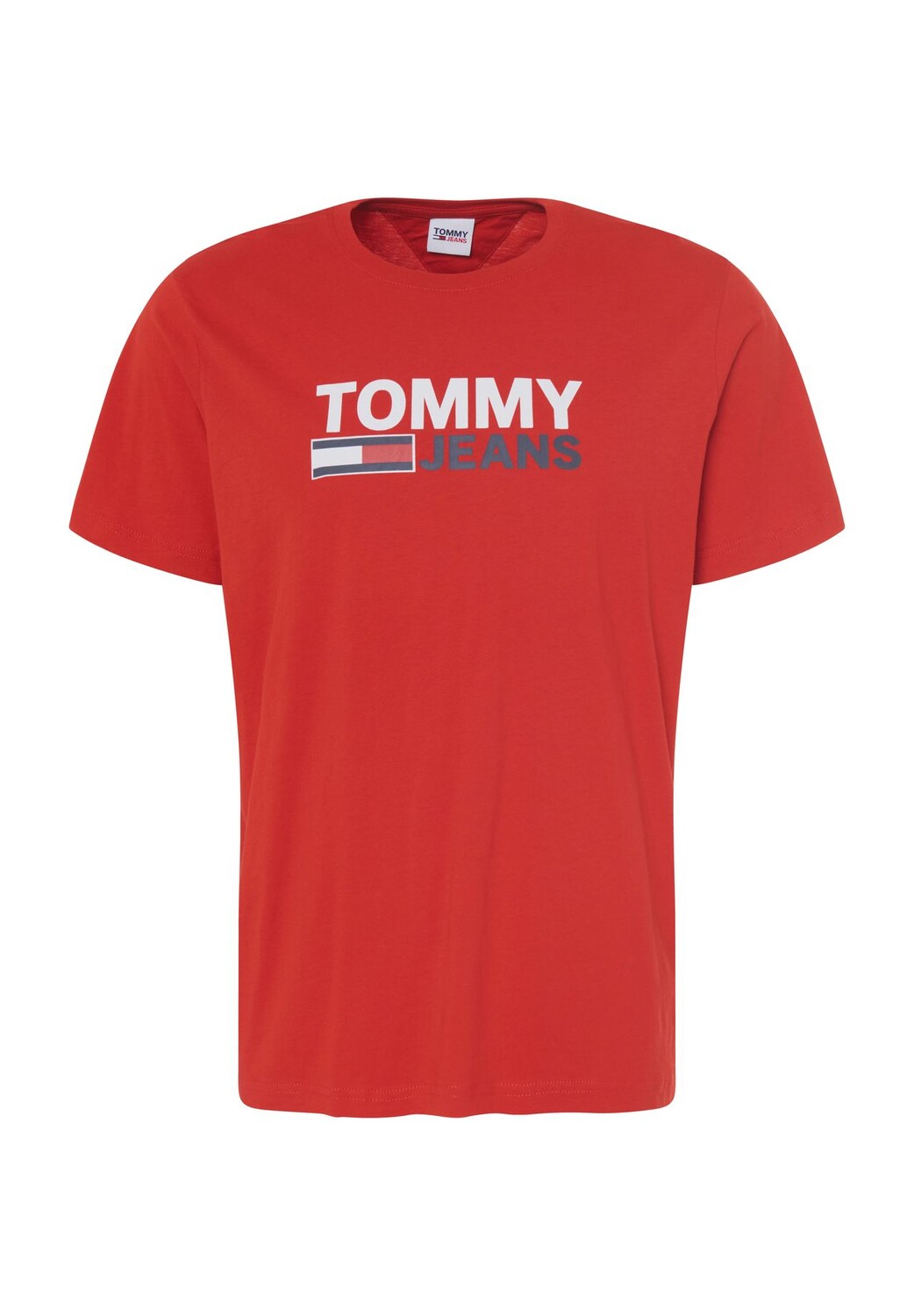 

Футболка, круглый вырез, однотонная, мужская TOMMY Jeans, цвет Xnl Red