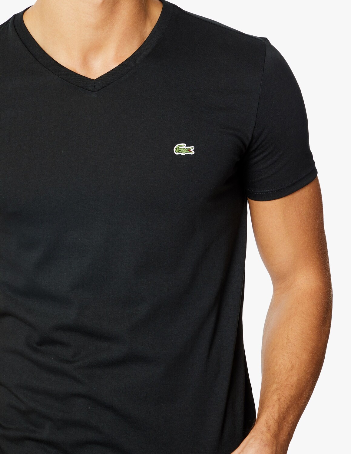 Футболка Lacoste Nero, классический крой, 100% хлопок — фото 3