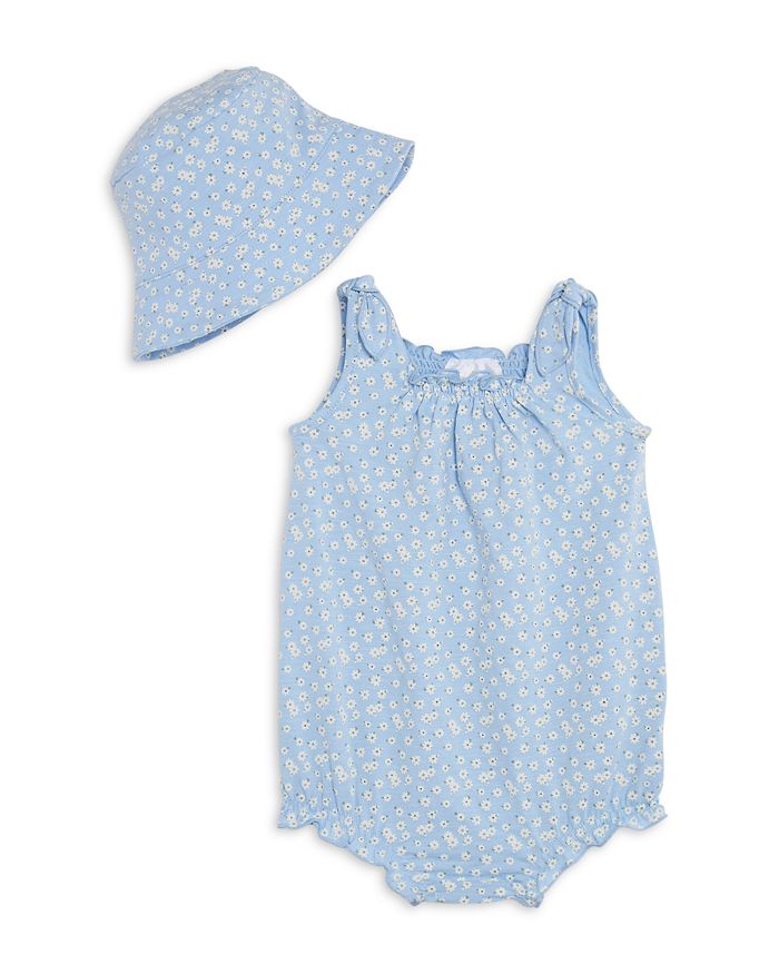 

Детский комплект из ромпера и шапочки для девочки, Slub Knit - Эксклюзив Bloomie's Baby, синий