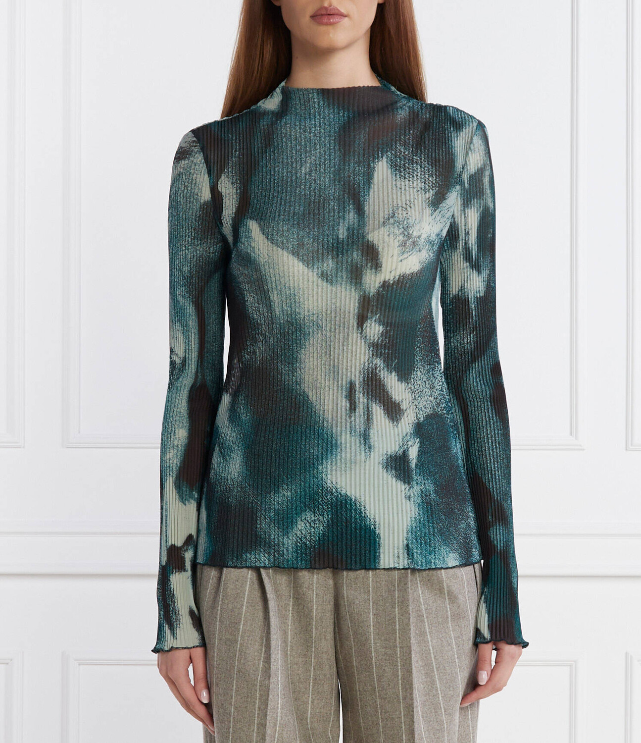 

Блуза BOSS BLACK Esami_AOP Regular Fit, цвет verde bottiglia