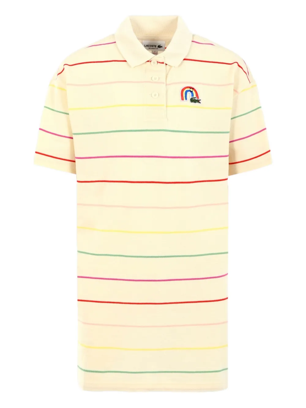 

Платье-поло в радужную полоску Lacoste Kids, нейтральный