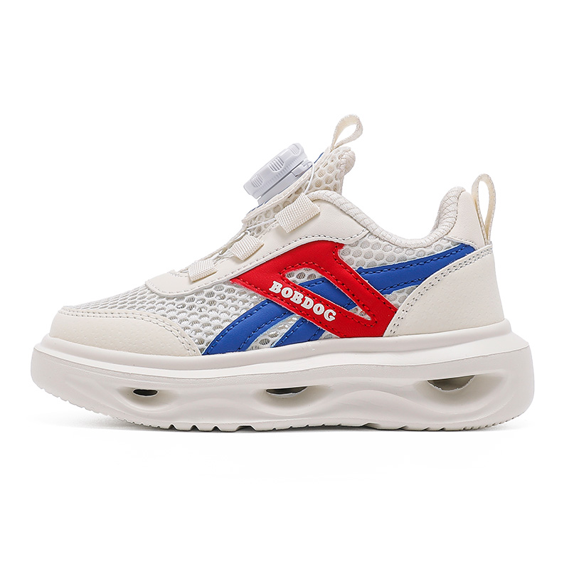 

Износостойкие дышащие низкие повседневные кроссовки для детей BOBDOG, бежевый/синий