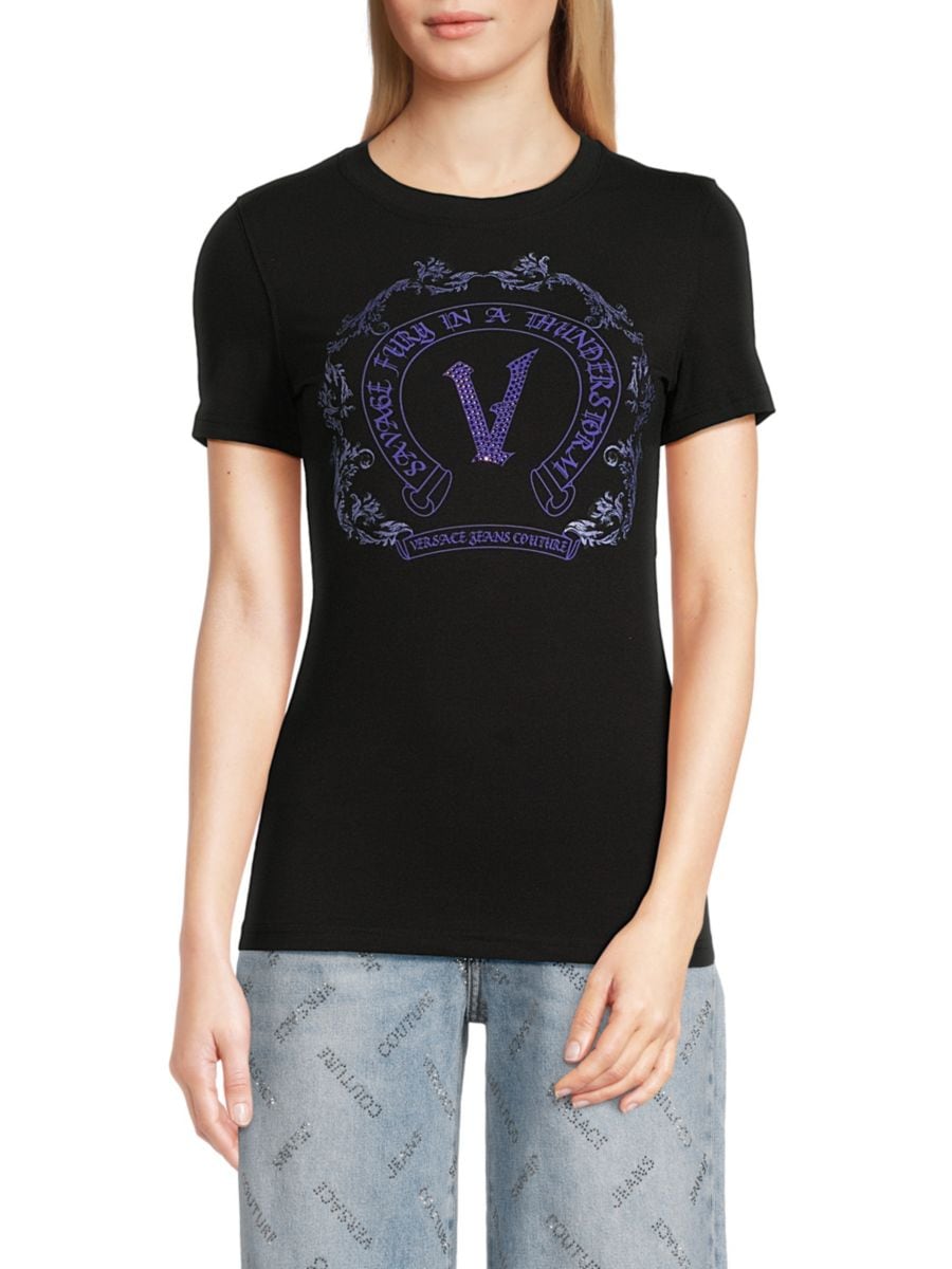 

Футболка с графическим логотипом Versace Jeans Couture, черный