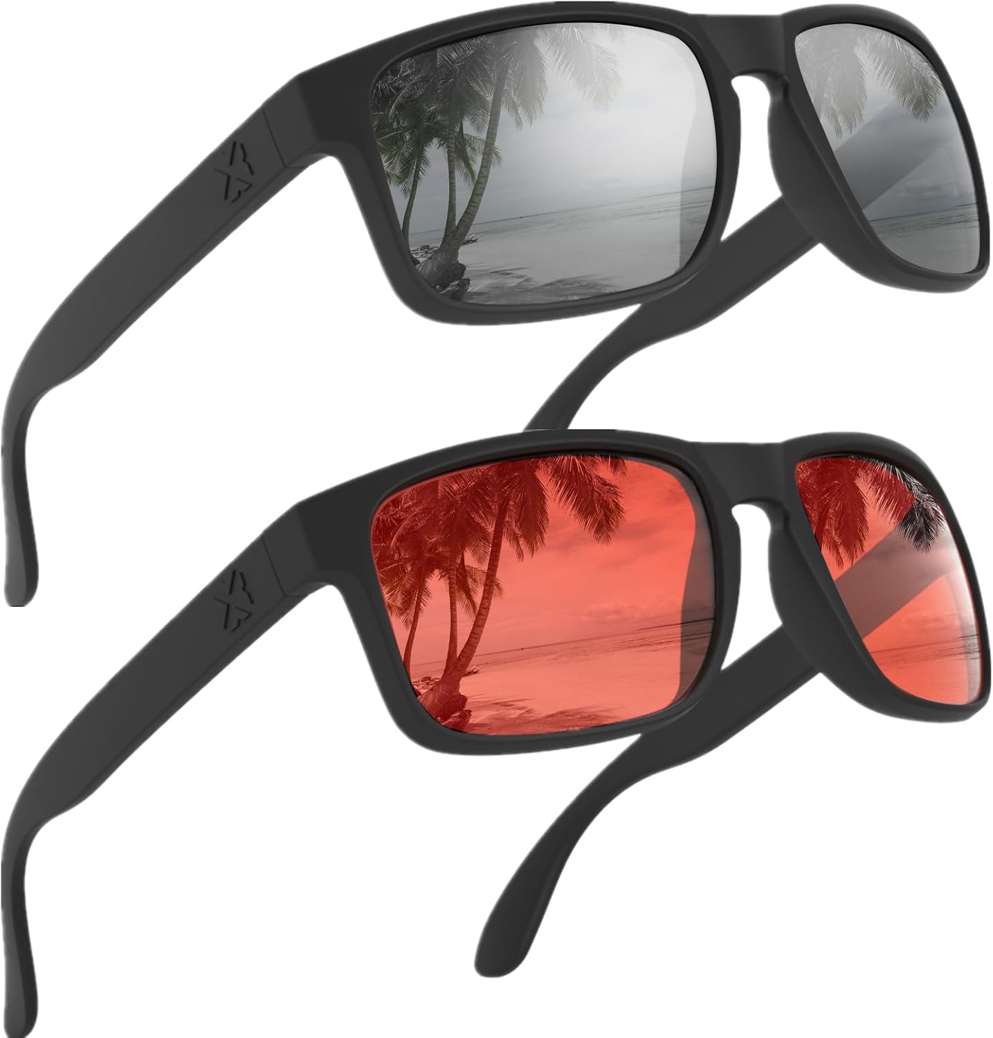 

Поляризованные солнцезащитные очки MAXJULI для мужчин и женщин, защита от УФ-излучения UV400, идеально подходят для вождения, езды на велосипеде и бега. Комплект из 2 штук, 2 Pack(black/Gray Lens+black/Rose Pink Lens)