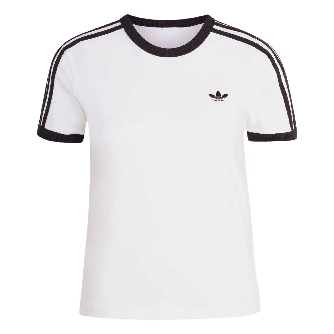 Футболка Women's 3 Stripes Adidas Originals, белый/черный