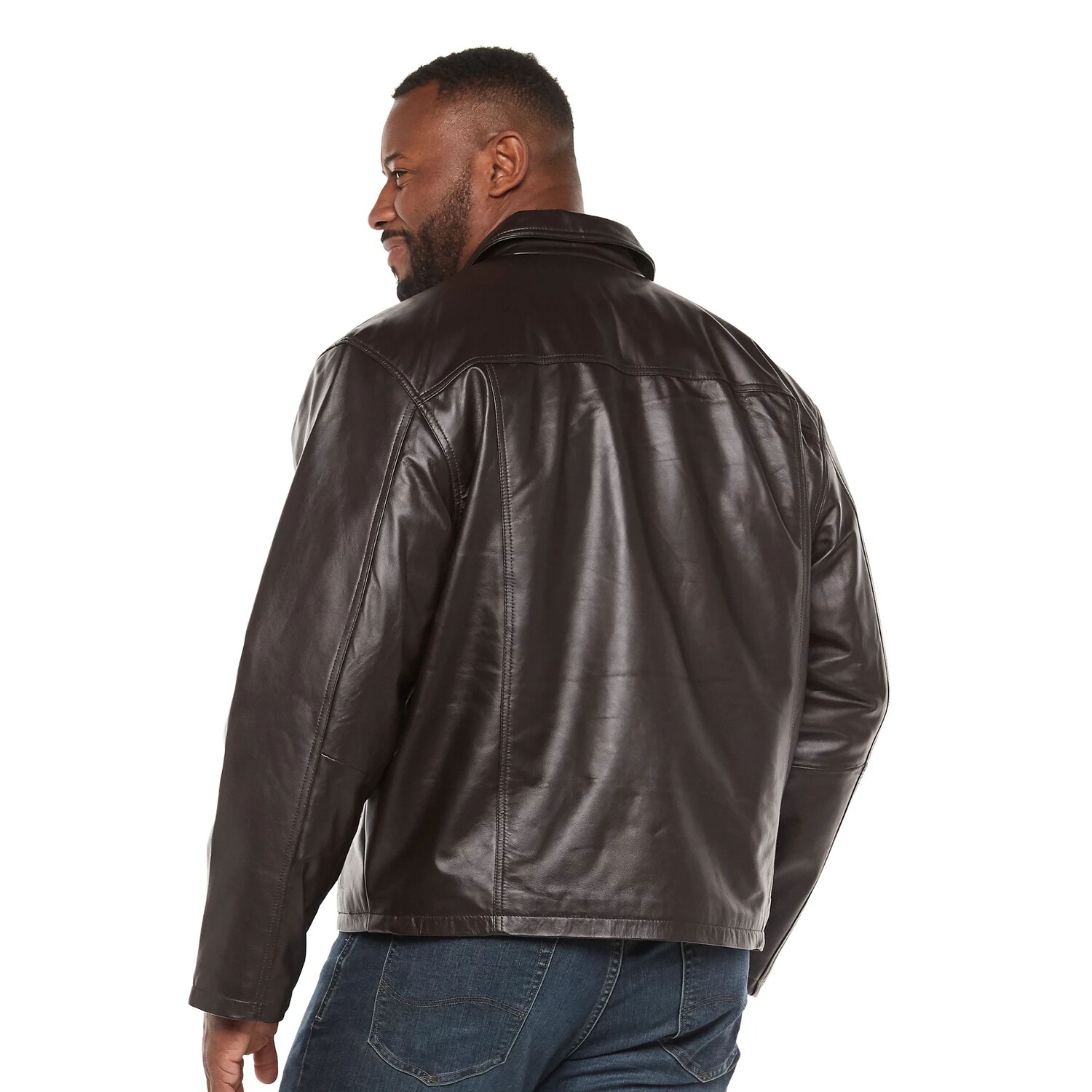 

Винтажная кожаная куртка из спилка напа Big & Tall Vintage Leather, коричневый