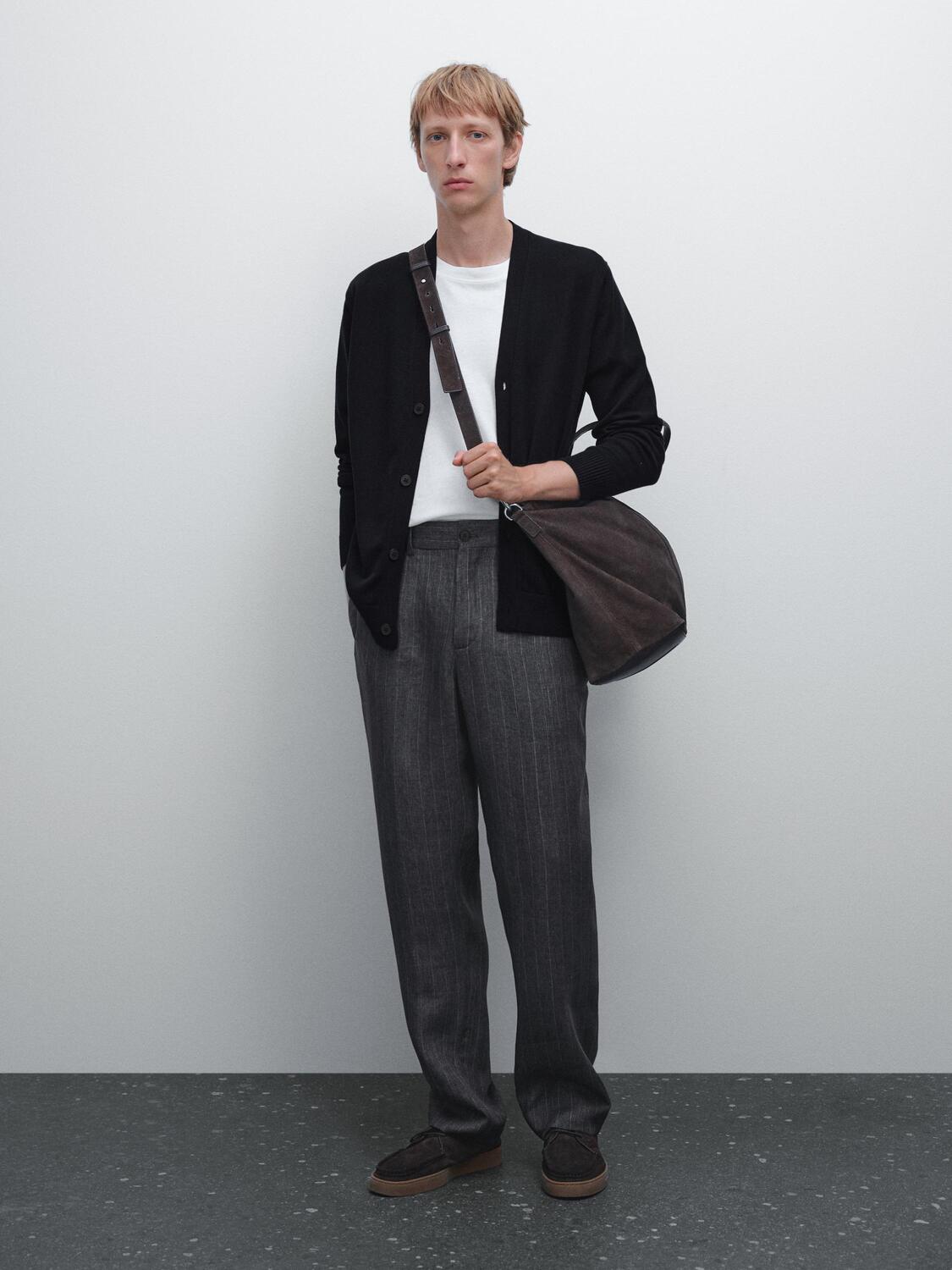 

Кардиган из 100% хлопка Massimo Dutti, темно-синий