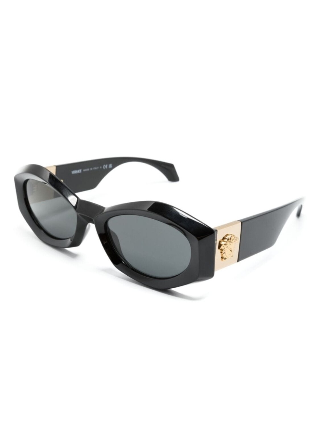 Солнцезащитные очки в геометричной оправе с логотипом Medusa Versace Eyewear, черный — фото 2