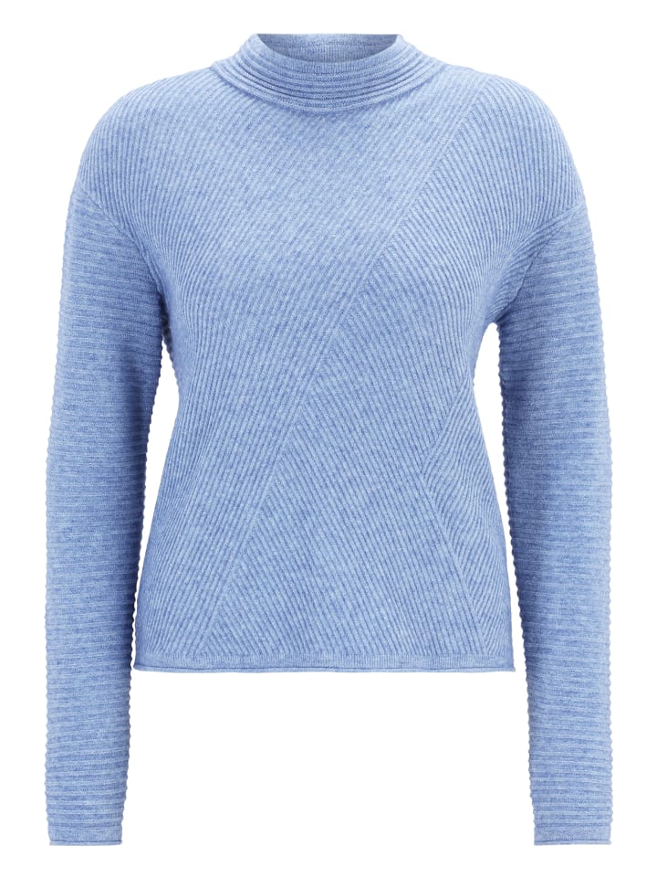 

Пуловер Betty Barclay Basic-Strickpullover mit Rippenstruktur, цвет Middle Blue Melange