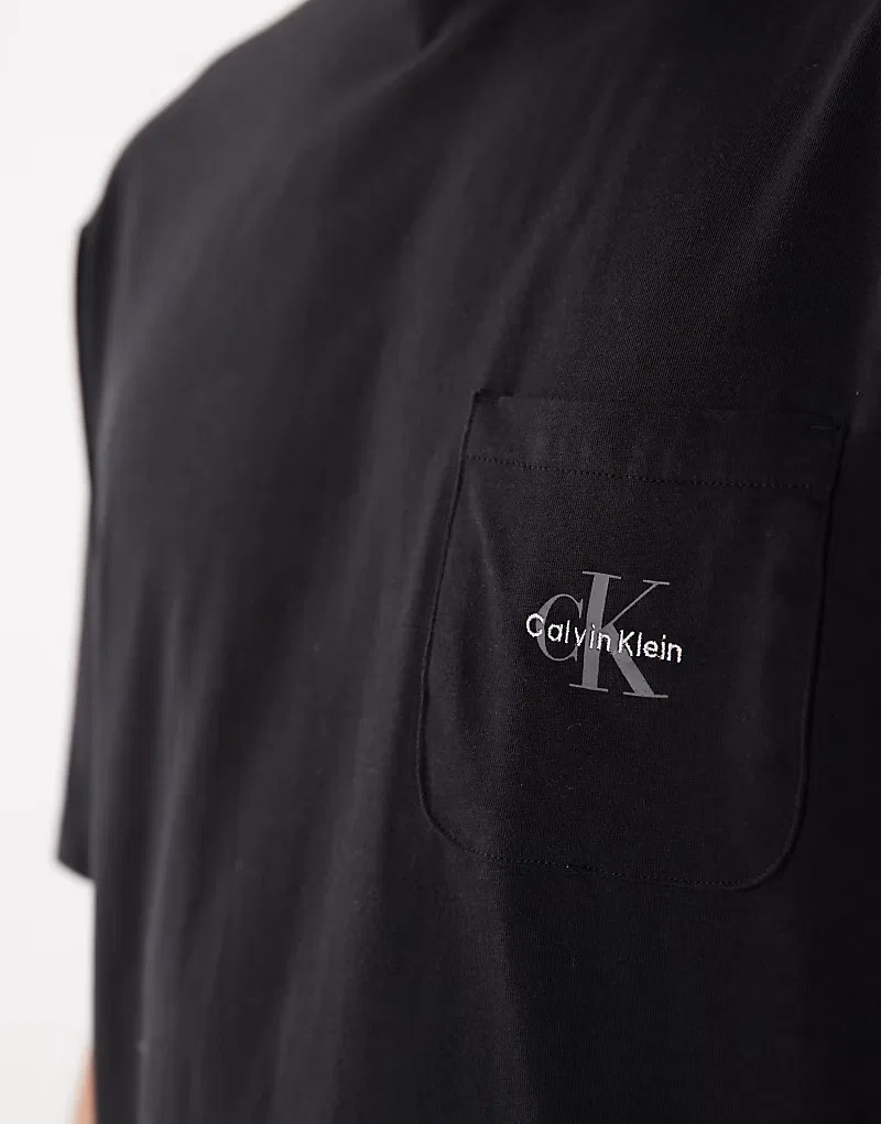 Комплект домашней одежды Calvin Klein Icon Cotton Stretch футболка-футболка, черный — фото 3