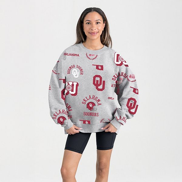 

Женский серый свитшот Oklahoma Sooners Always On Repeat Gameday Couture