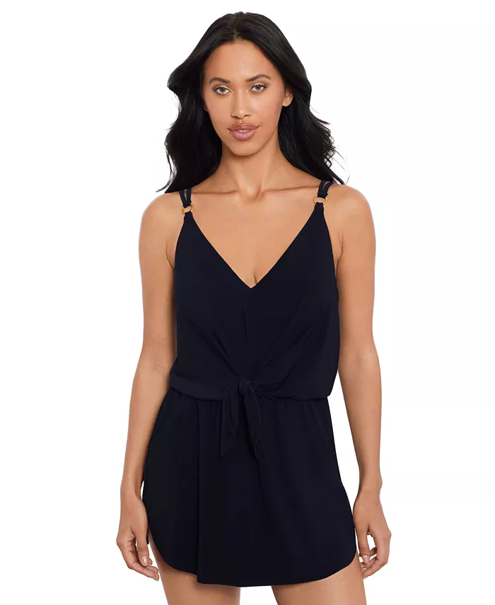 

Купальник Women's Tie-Front V-Neck Cover-Up One-Piece Magicsuit, черный