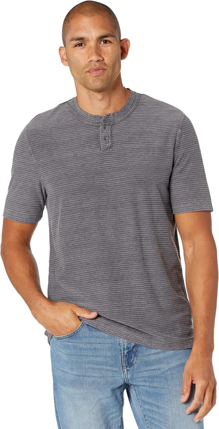 

Футболка Mod-o-doc Jersey Stripe Raw Neck Henley, цвет Faded Plank