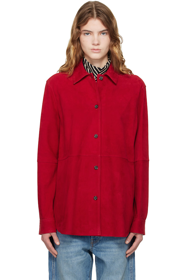 

Toteme Красная куртка из мягкой замши