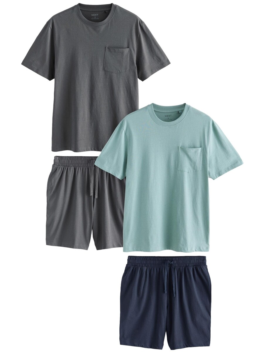 

Короткая пижама Next, цвет Navy/Grey/Pastel green