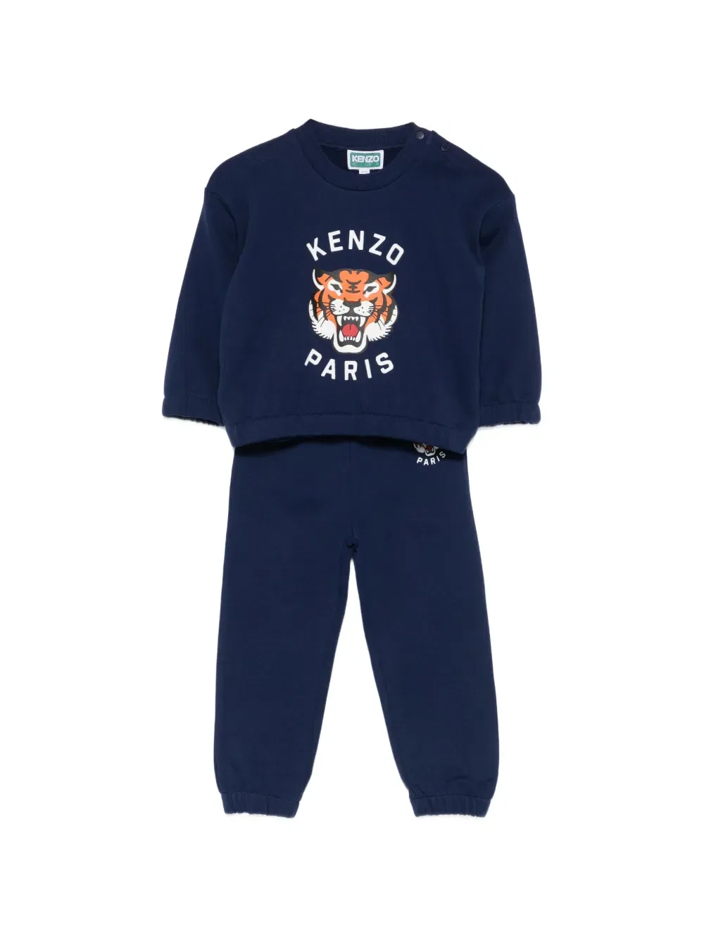 Спортивный костюм с тигровым принтом (комплект из двух штук) Kenzo Kids, синий