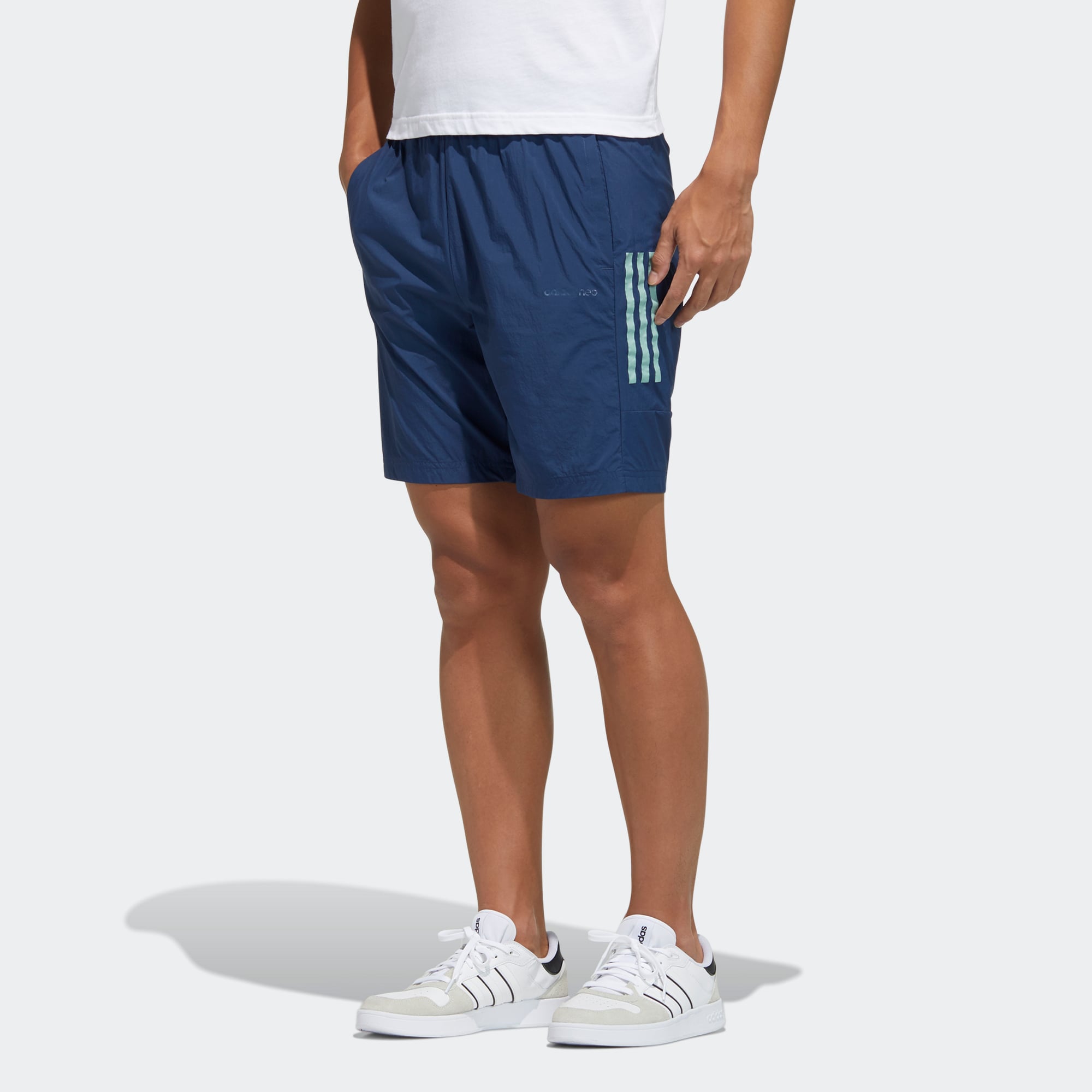 Adidas Neo Мужские спортивные шорты темно-синего цвета — фото 2