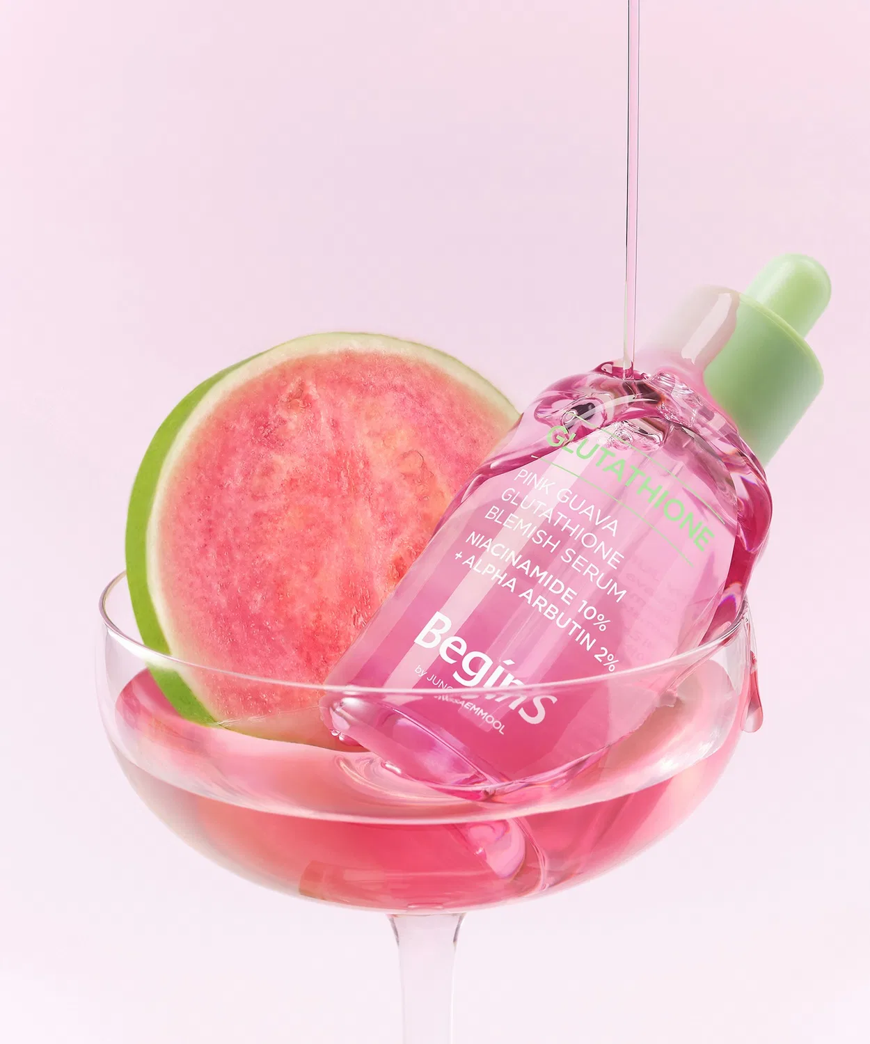 Набор сыворотки осветляющей BeginS by JUNG SAEM MOOL Pink Guava Glutathione Blemish, 30 мл + сменный блок 30 мл — фото 3