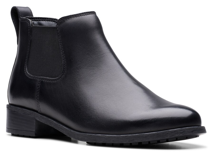Ботинки женские челси CLARKS из гладкой кожи, черный — фото 4