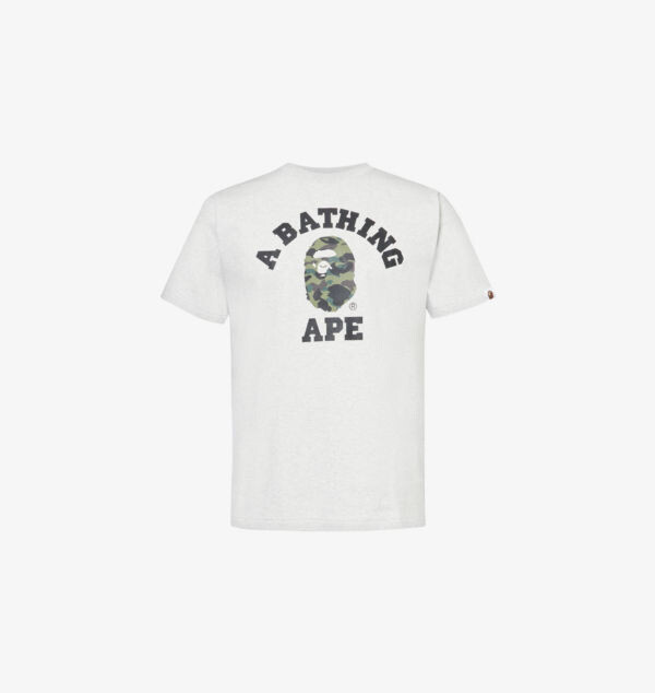

Футболка из хлопка с графическим принтом в стиле колледжа Камо A Bathing Ape, серый