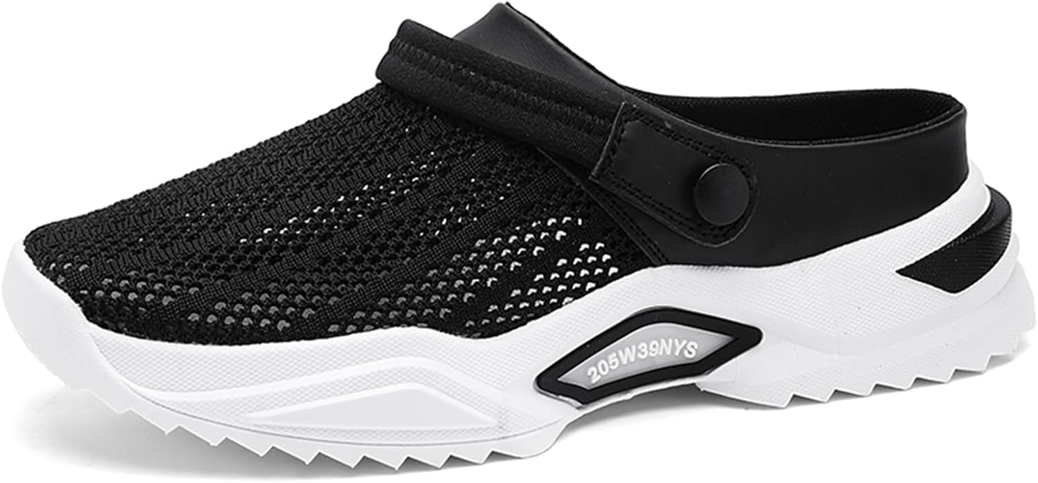 

Мужские летние сандалии SPWAGYM с вырезами, сетчатые мюли, тапочки, обувь для прогулок, пляжные сандалии, черный