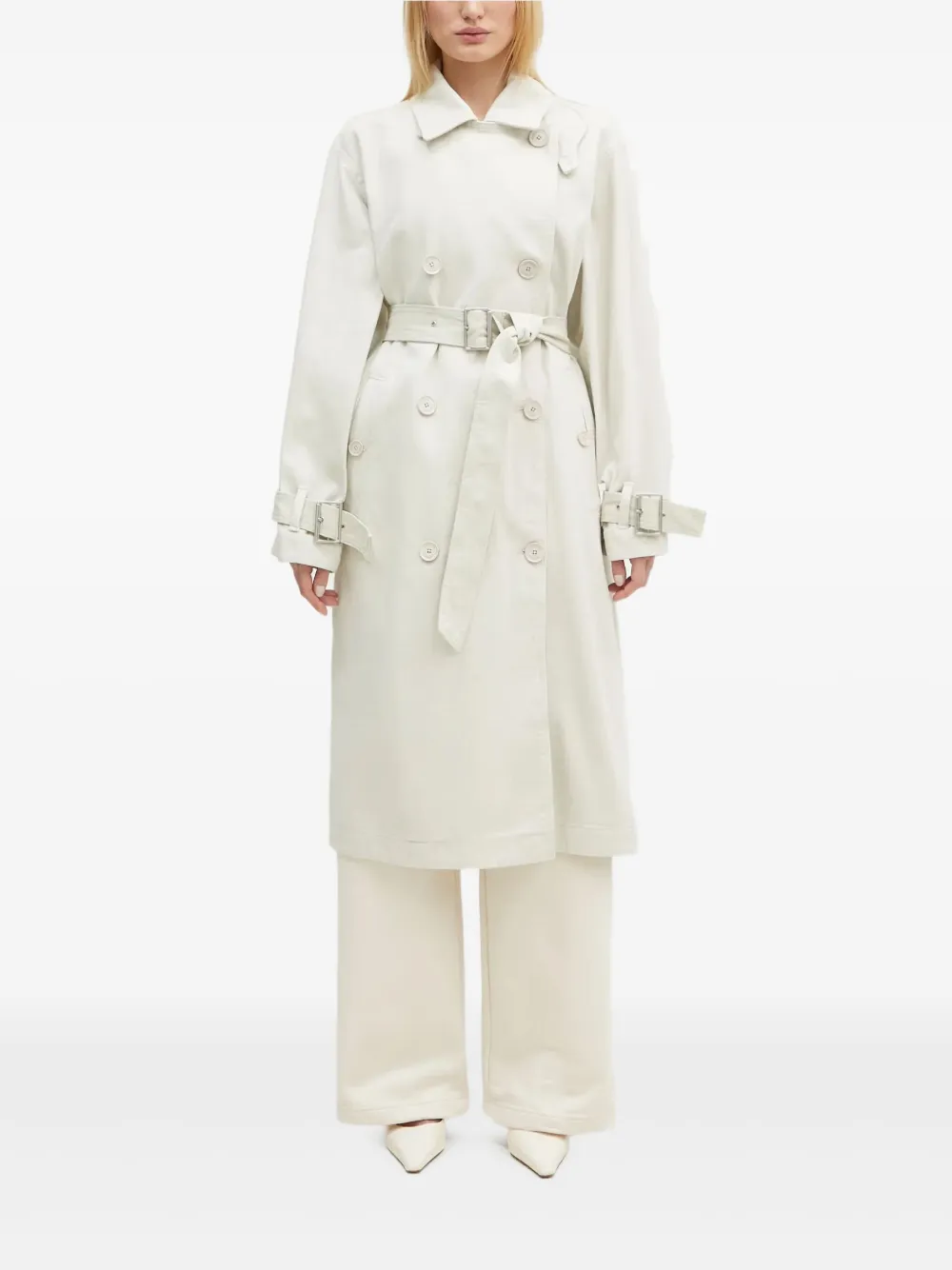 

Двубортное пальто Lacoste, бежевый