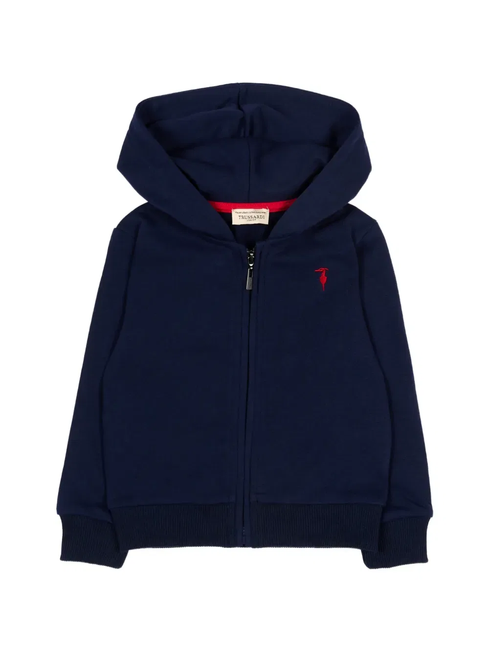 Свитер с капюшоном на молнии Trussardi Junior, синий