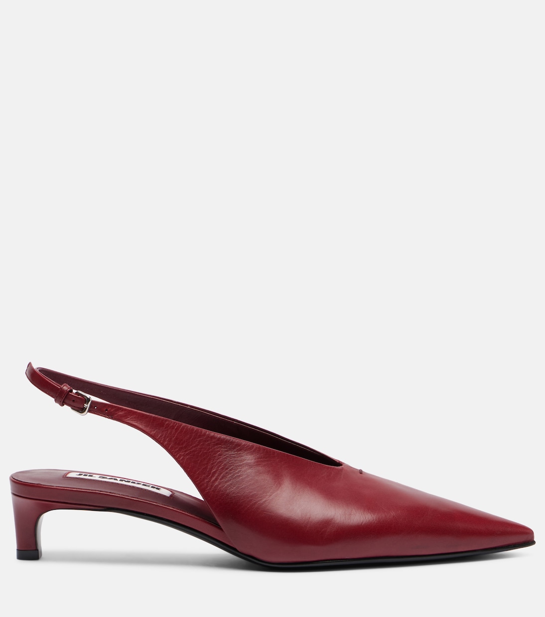 Туфли-лодочки из кожи с острым носком и пяткой Jil Sander, Cedar Red — фото 4