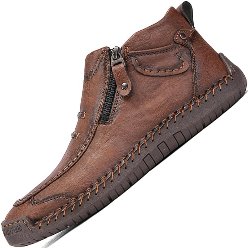 

Мужские повседневные ботинки LZDZN, мужские челси, кожаные высокие лоферы-кроссовки, модная обувь для мужчин, коричневый