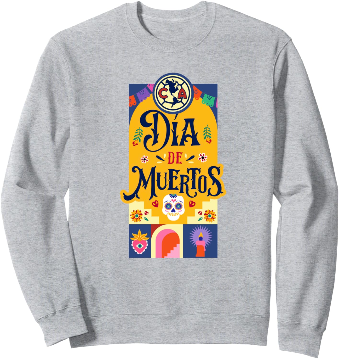 

Dia de los muertos - День мертвых, 1 ноября. Толстовка Club America, серый