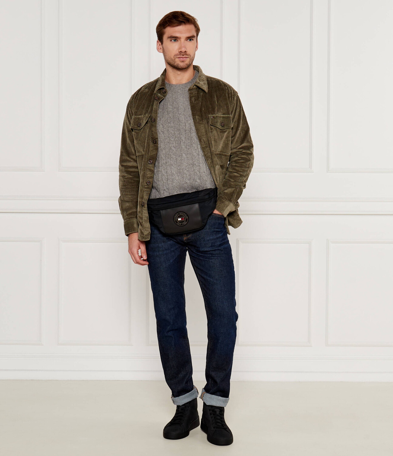 Рубашка Tommy Hilfiger Loose fit, оливково-зеленый — фото 2