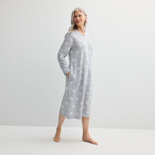 

Миниатюрный стёганый длинный халат на молнии Croft & Barrow, цвет coziest geo