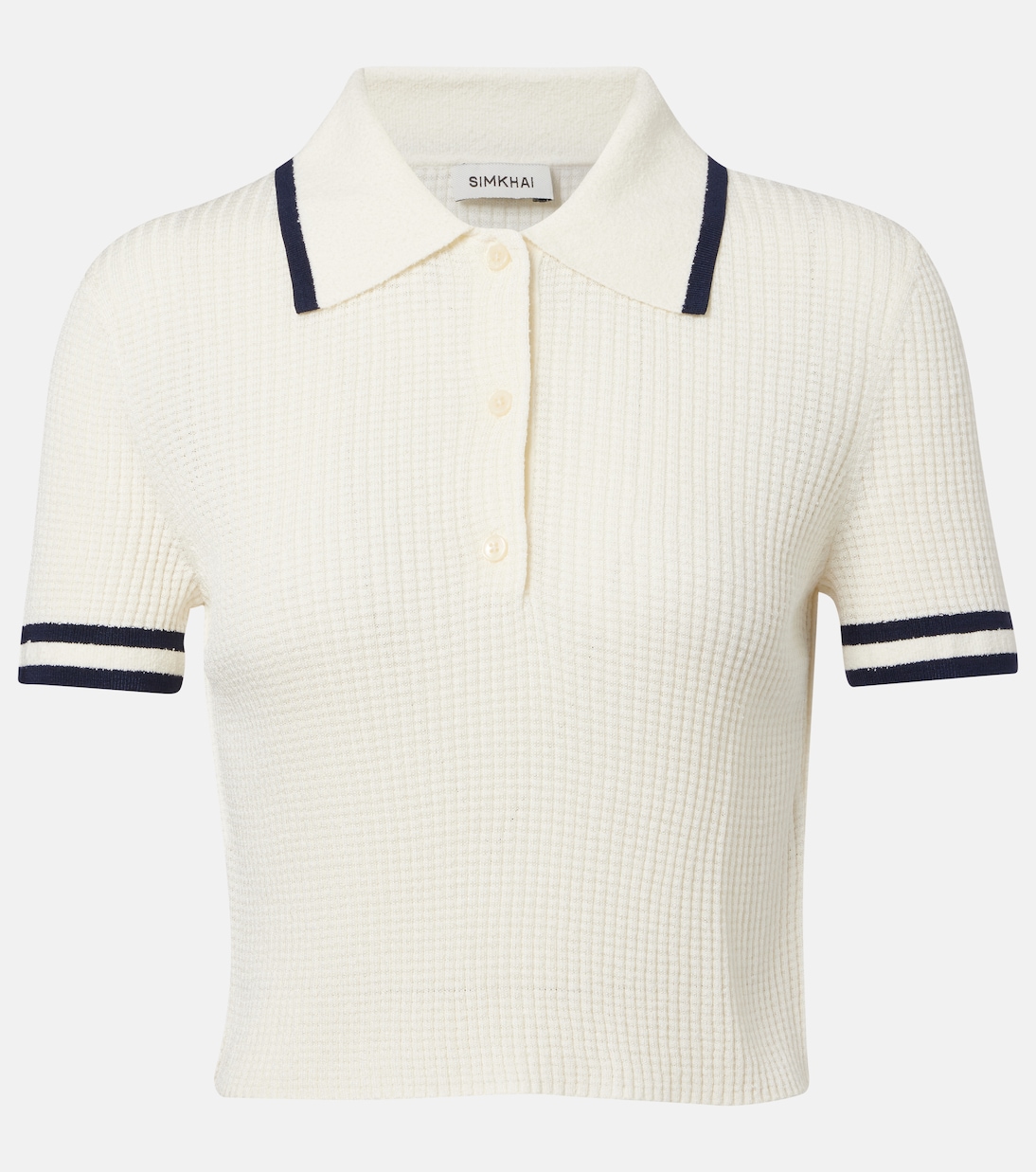

Укороченная поло из букле Simkhai, Ivory Multi